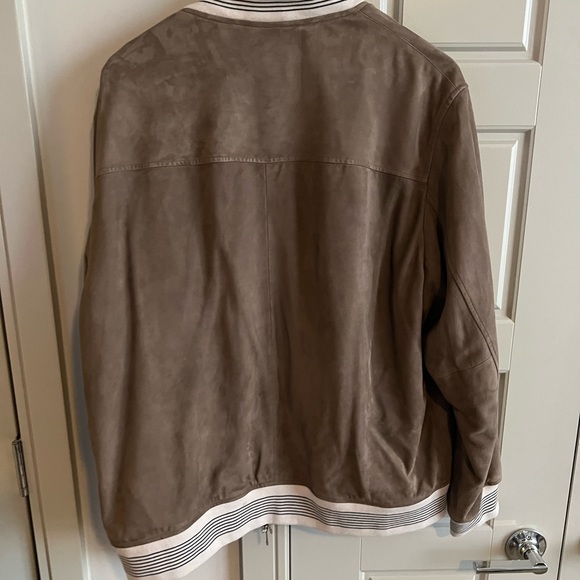 Tan Suede Theory Bomber Jacket XL - Picture 3 of 5